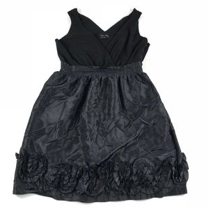 Max and Cleo Black Empire Waist Tea Ruffled Flower